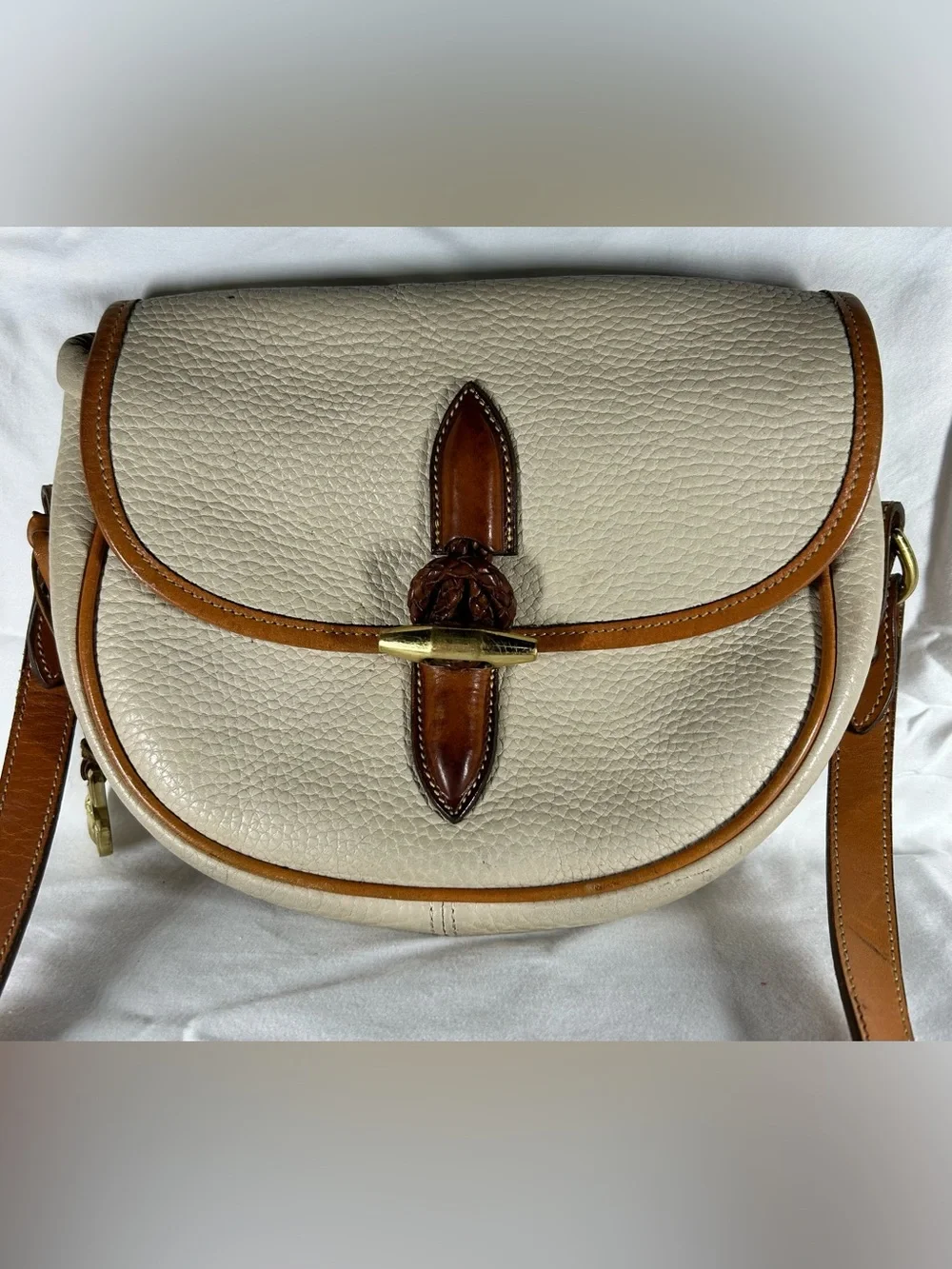 Dooney & Bourke All-Weather Leather Loden Pebbled Leather Saddle Bag